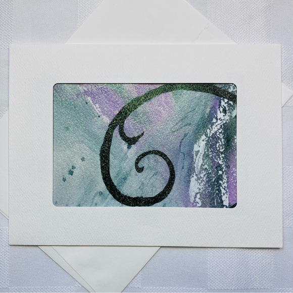 Hand Painted Frameable Abstract Watercolor Blank Greeting Cards Set of 7 - Picture 3 of 10
